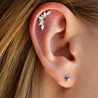 Одиночная серебряная серьга в хрящ ушка (фианиты) 40067 от ювелирного магазина Оникс - 1