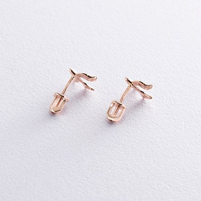 Золоті сережки - пусети "Пташки" с06888 №4