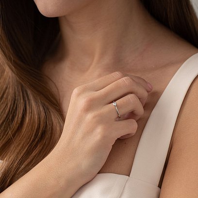 Золота заручальна каблучка з фіанітом к06299 №2