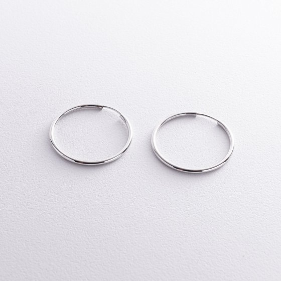 Серьги - кольца в белом золоте (3.1 см) с08531 №4