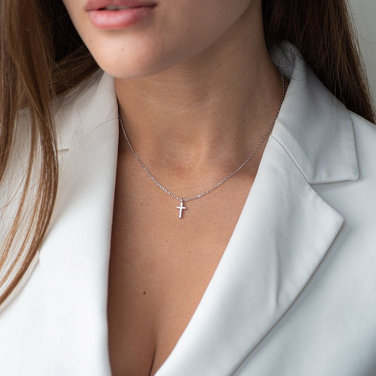 Кольє "Хрестик" в сріблі 181068 від ювелірного магазину Онікс - 1