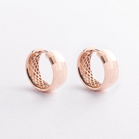 Серьги - кольца в красном золоте с09796