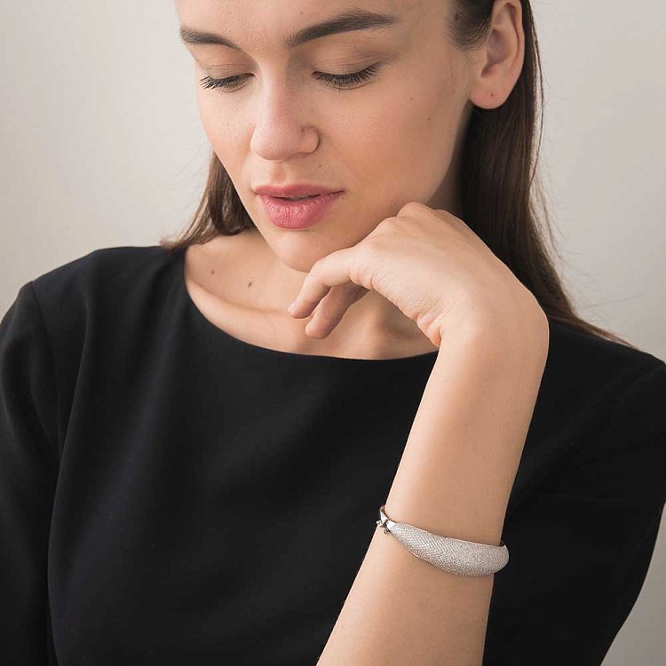 Золотой браслет с фианитами б01672 от ювелирного магазина Оникс - 6