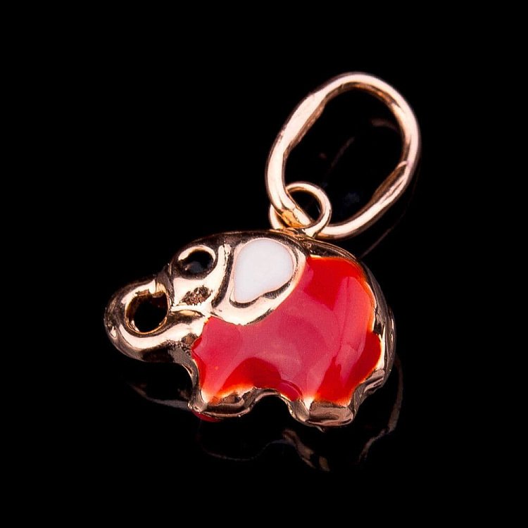 Золота дитяча підвіска "Слоник" (емаль) п00876жсл від ювелірного магазину Онікс