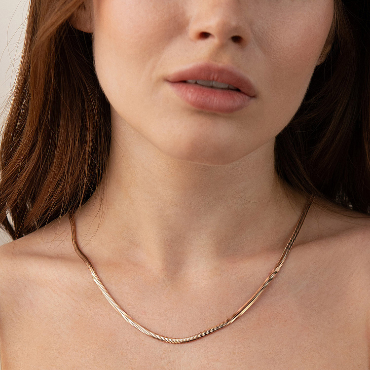 Колье "Gisele" в красном золоте (снейк - 3.5 мм) ц00321-3.5 от ювелирного магазина Оникс - 6