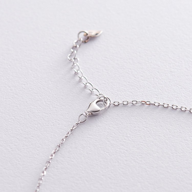 Срібне кольє "Сердечка" (фіаніти) 181014 від ювелірного магазину Онікс - 3