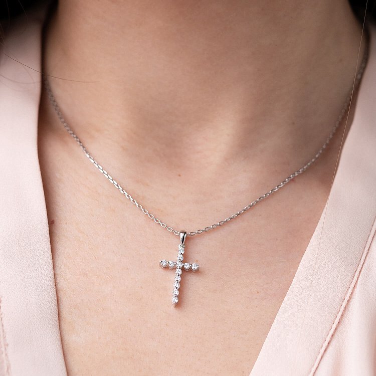 Золотий хрестик (діамант) пб0163ri від ювелірного магазину Онікс - 1