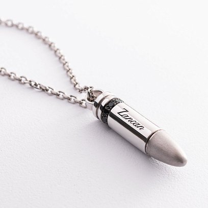 Мужское серебряное колье "Пуля" Zancan EXC453 №4