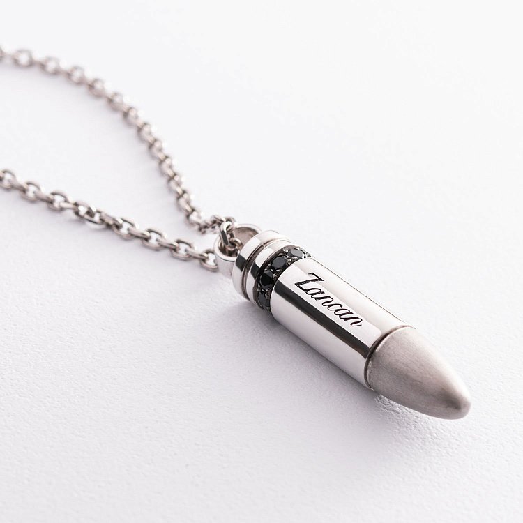 Мужское серебряное колье "Пуля" Zancan EXC453 от ювелирного магазина Оникс - 3