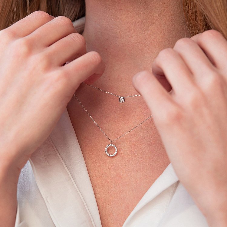 Подвійне золоте кольє "Ханна" з фіанітами кол02049 від ювелірного магазину Онікс - 4