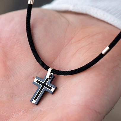 Хрест із червоного золота (циркон, фіаніти) 503-00005/1 №2