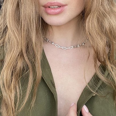 Серебряное колье "Фантазия" 181103 №11