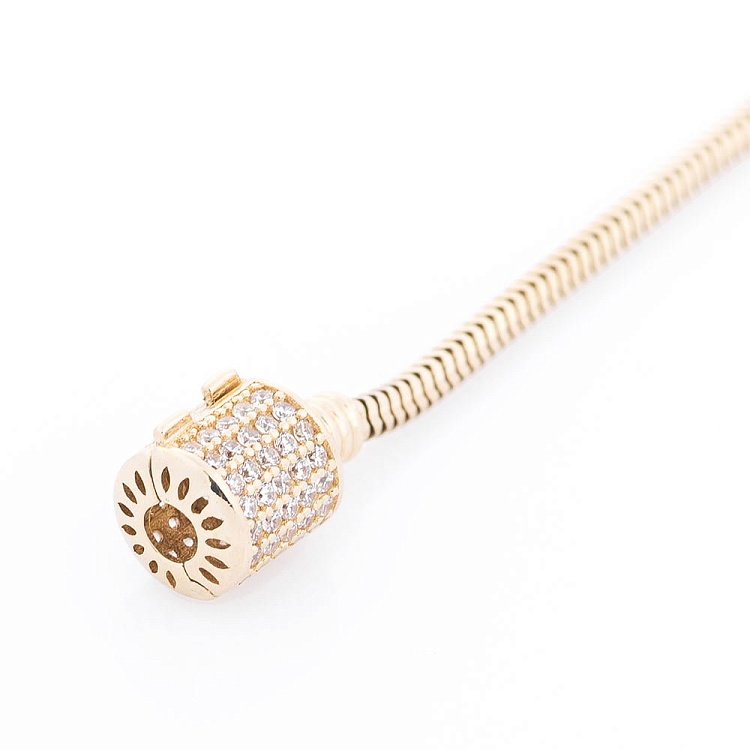 Золотий браслет з фіанітами б02665 від ювелірного магазину Онікс - 1