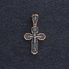 Православный серебряный крест "Распятие Христово. Икона Божией Матери" 133049 от ювелирного магазина Оникс - 2