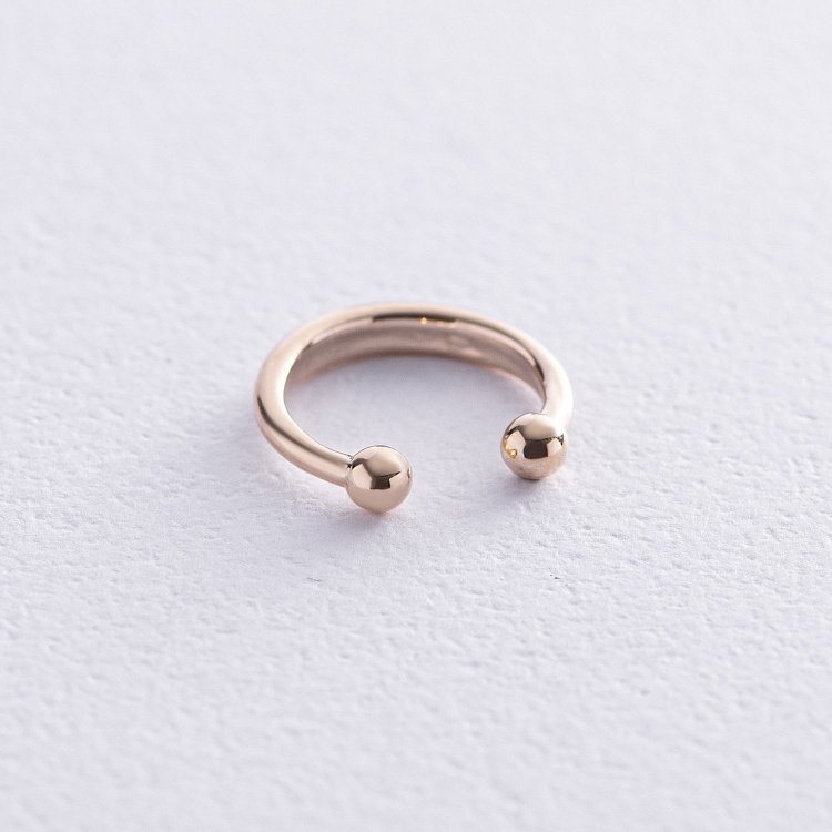 Серьга - каффа в желтом золоте с07920 от ювелирного магазина Оникс - 4