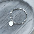 Срібний браслет "Ланцюжок з монеткою" (можливе гравіювання) 141593 от ювелирного магазина Оникс - 10