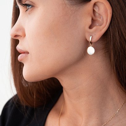 Сережки "Монетки" в жовтому золоті с07624 №2