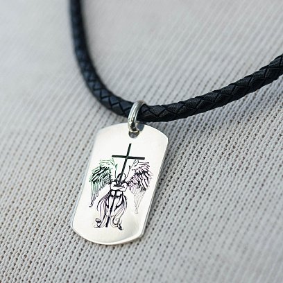 Серебряный жетон "Ангел Хранитель. Молитва" (большой) 133350-8 №6