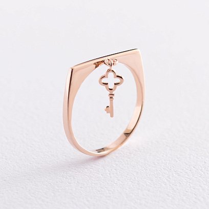 Каблучка "Ключик" у червоному золоті к06802