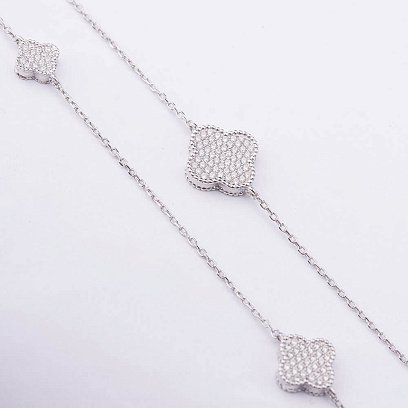 Серебряное колье с фианитами 18220 №2