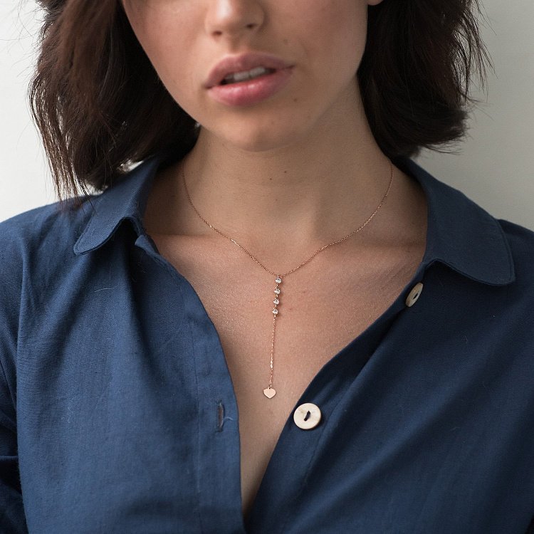 Золоте кольє з фіанітами кол01497 від ювелірного магазину Онікс - 5