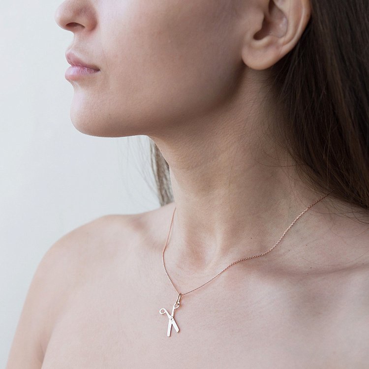 Золотой кулон "Ножницы" п03376 от ювелирного магазина Оникс - 1