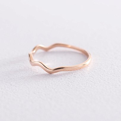 Каблучка "Хвиля" в червоному золоті  к06740 №10