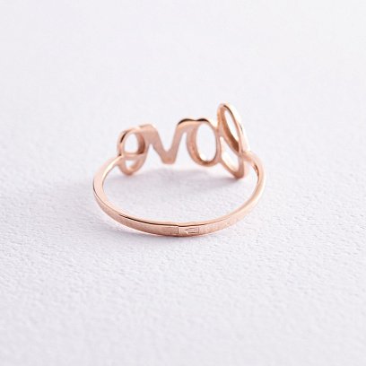 Кольцо "Love" в красном золоте к07092 №6