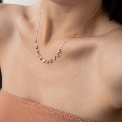 Срібне кольє з фіанітами 18566 №20