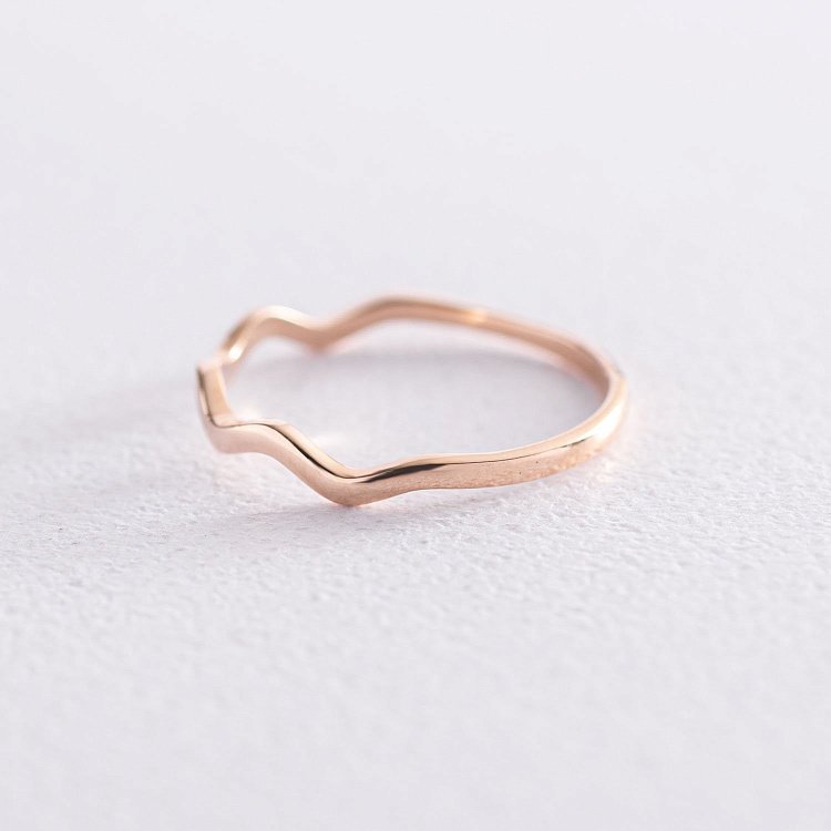 Каблучка "Хвиля" в червоному золоті  к06740 від ювелірного магазину Онікс - 10