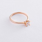 Золотое помолвочное кольцо (цирконий Swarovski) к06229 от ювелирного магазина Оникс - 2