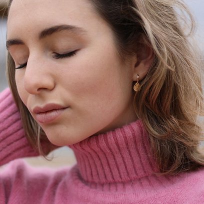 Золотые серьги Монетки с06522 №2