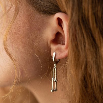 Серьги "Фантазия" в белом золоте с08312 №2