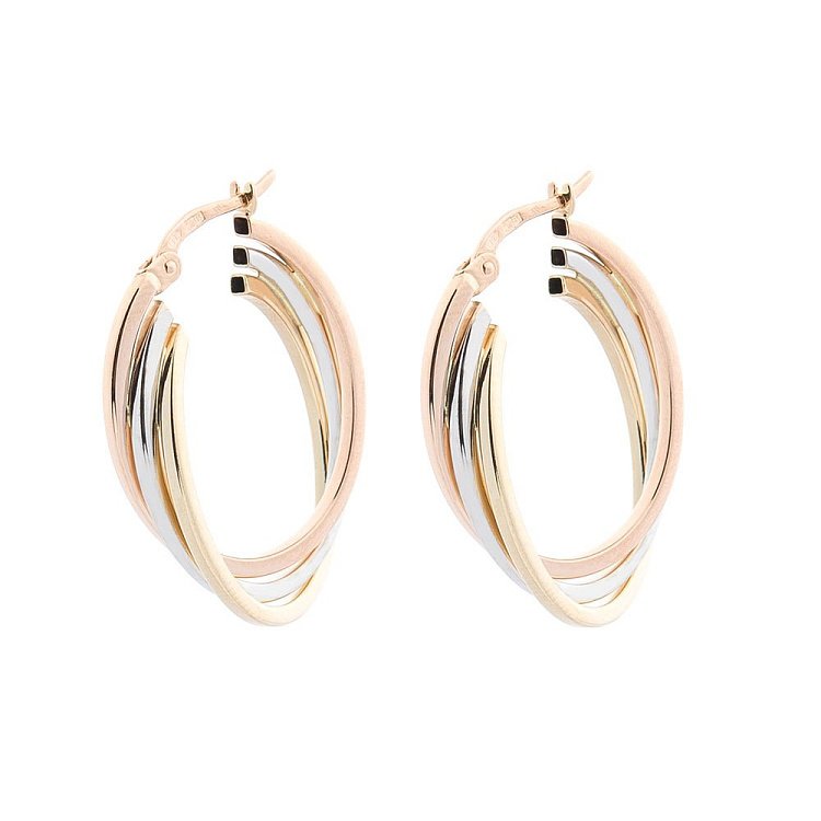 Золотые серьги-кольца с05149 от ювелирного магазина Оникс - 1