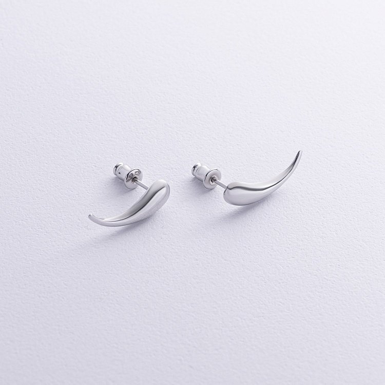 Серебряные серьги - пусеты "Момент" 122888 от ювелирного магазина Оникс - 1