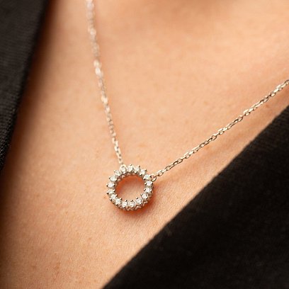 Колье с бриллиантами (белое золото) 742671121 №2