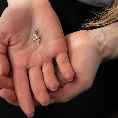 Золотий кулон "Ластівка" п03296 №6