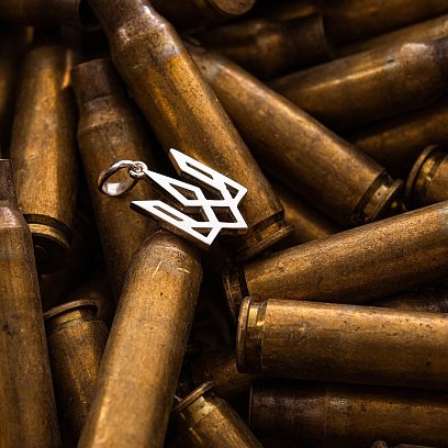 Подвеска "Герб Украины - Тризуб" в серебре 133151 №9