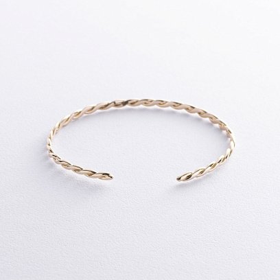 Жорсткий золотий браслет "Переплетення" б05349 №5
