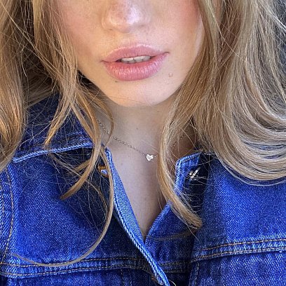 Срібне кольє Сердечко для гравіювання 18994 №3