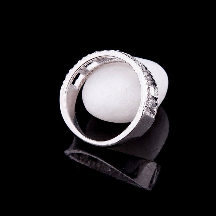 Ексклюзивне срібний перстень з фіанітами (родій) 111727 від ювелірного магазину Онікс - 2