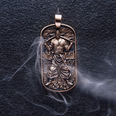 Золотий кулон "Український козак. Молитва українського націоналіста" п03827 №11