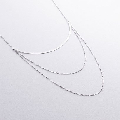 Тройное серебряное колье 908-01332 №2