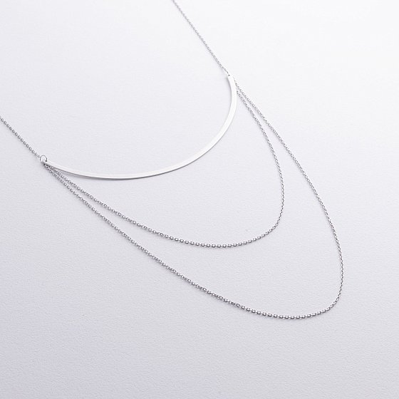 Тройное серебряное колье 908-01332 №2