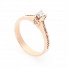 Золотое кольцо "Сердце" с фианитами к04997 от ювелирного магазина Оникс