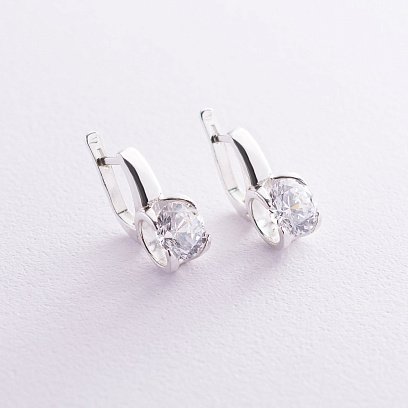 Серебряные серьги с фианитами 121686 №3