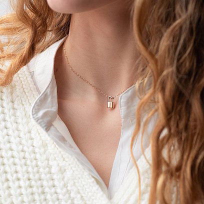 Колье "Замочек" в красном золоте кол01890 №2