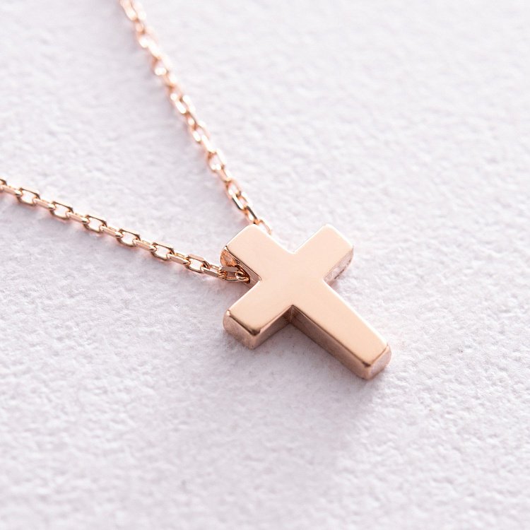 Кольє "Хрестик" у червоному золоті кол02270 від ювелірного магазину Онікс