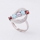 Срібний перстень з кольоровими фіанітами 111918 от ювелирного магазина Оникс