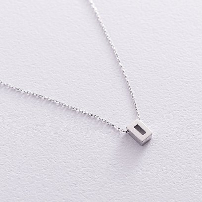 Колье с буквой "D" в белом золоте кол01254D